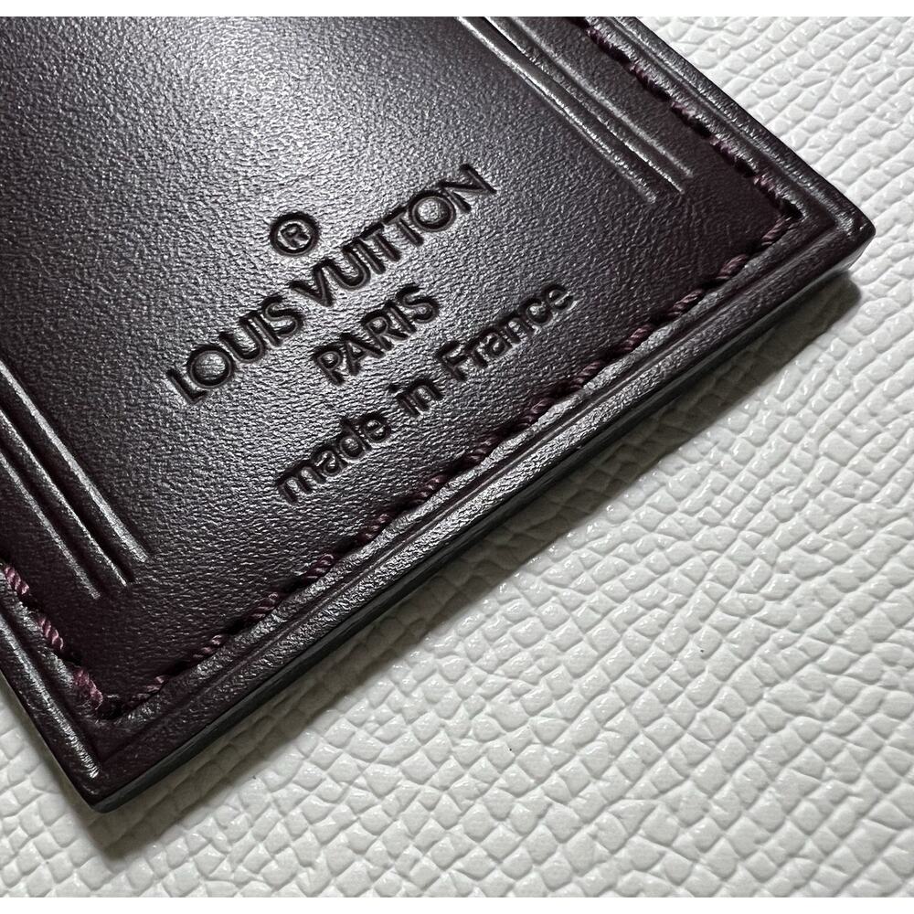 Louis Vuitton Luggage Name Tag Damier Ebene France Goldtone LN